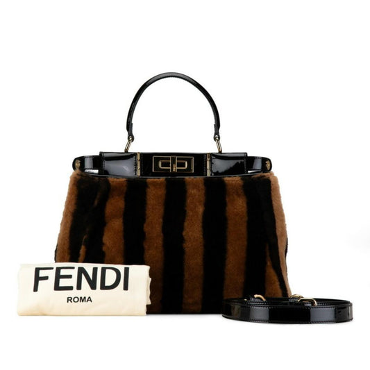 Black Fur Fendi Peekaboo