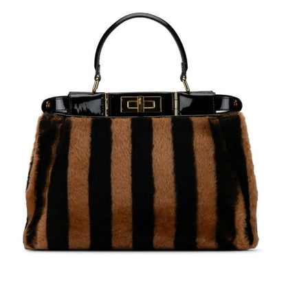 Black Fur Fendi Peekaboo
