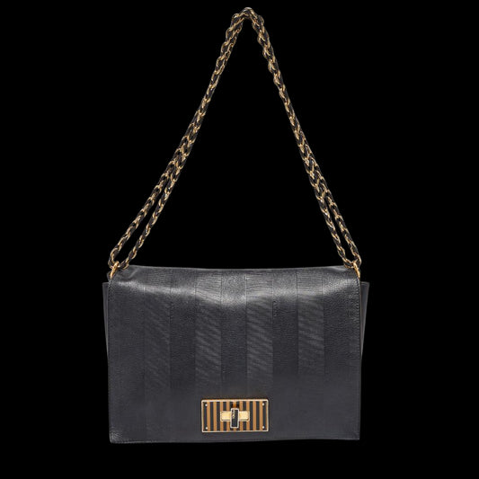 Black Leather Fendi Shoulder Bag