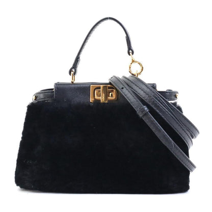 Black Leather Fendi Peekaboo