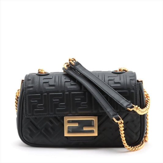 Black Leather Fendi Baguette