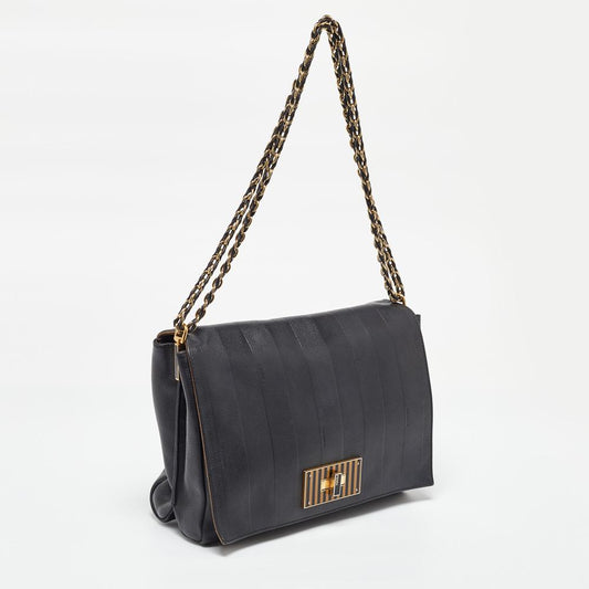 Black Leather Fendi Shoulder Bag