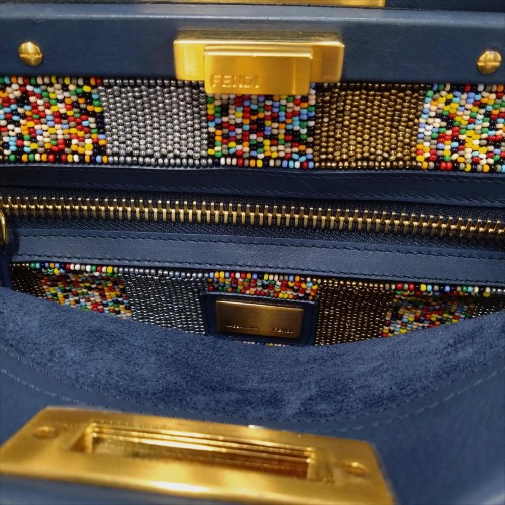 Blue Fabric Fendi Peekaboo