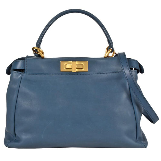 Blue Fabric Fendi Peekaboo