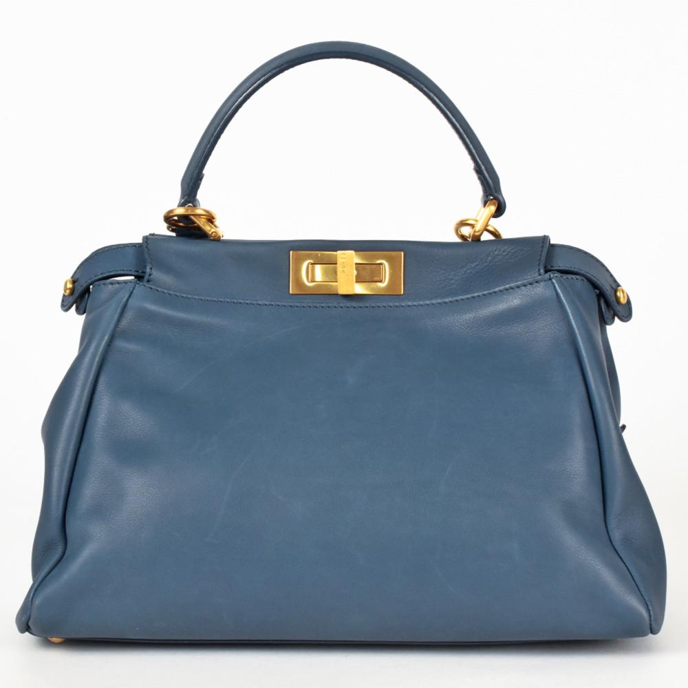 Blue Fabric Fendi Peekaboo