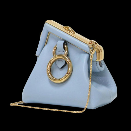 Blue Leather Fendi Pouch