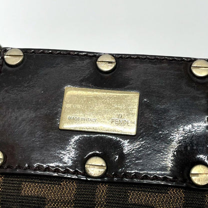 Brown Canvas Fendi Baguette