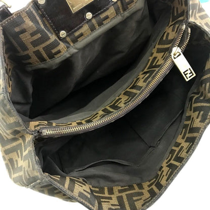Brown Canvas Fendi Baguette