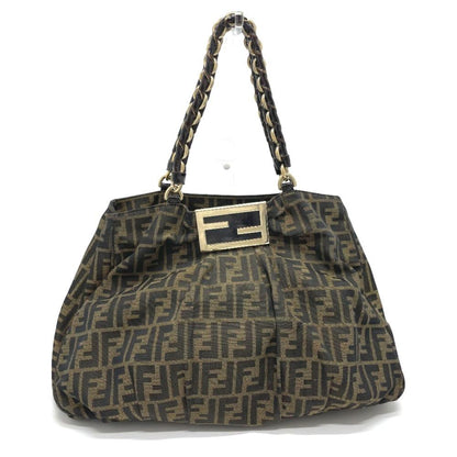 Brown Canvas Fendi Baguette