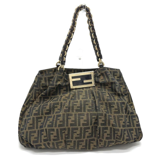 Brown Canvas Fendi Baguette
