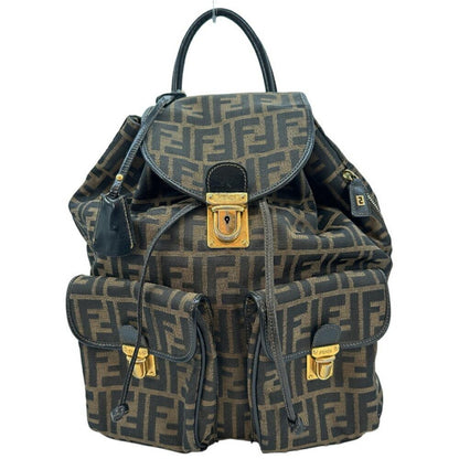 Brown Canvas Fendi Backpack