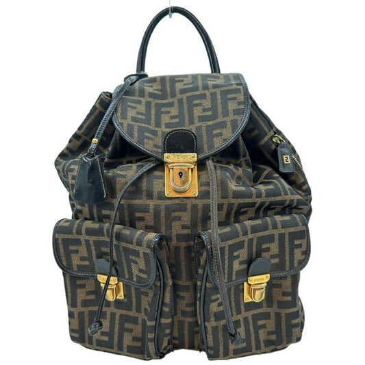 Brown Canvas Fendi Backpack