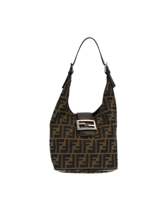 Brown Canvas Fendi Baguette