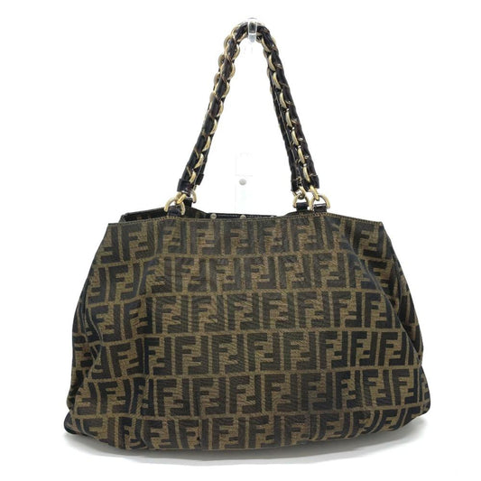 Brown Canvas Fendi Baguette