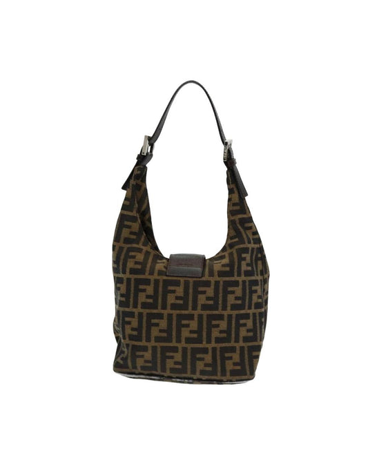 Brown Canvas Fendi Baguette