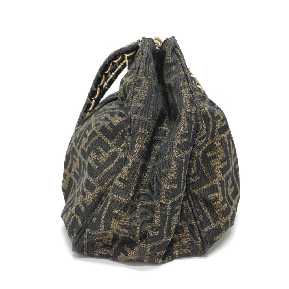 Brown Canvas Fendi Baguette