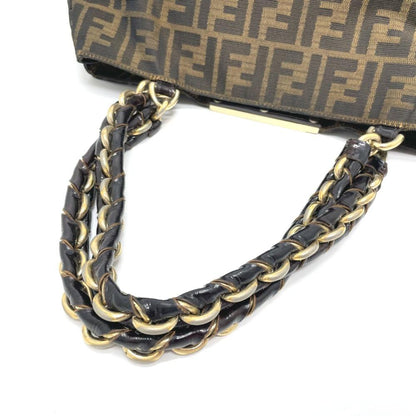 Brown Canvas Fendi Baguette