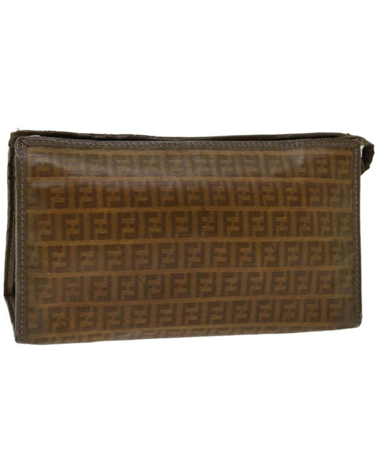 Brown Canvas Fendi Clutch