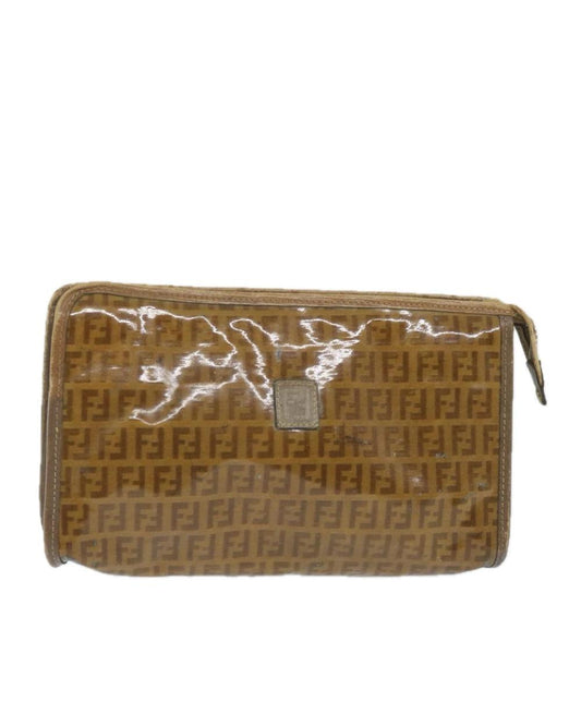 Brown Canvas Fendi Clutch