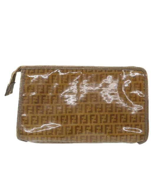 Brown Canvas Fendi Clutch