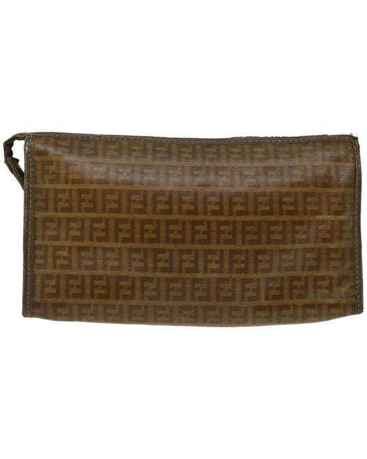 Brown Canvas Fendi Clutch