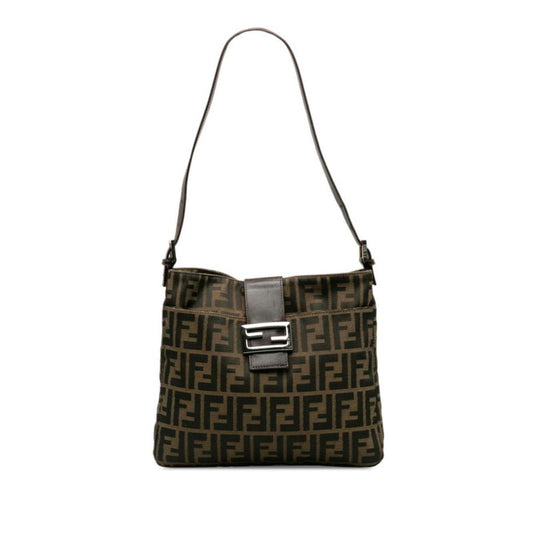 Brown Canvas Fendi Shoulder Bag