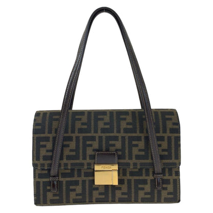 Brown Canvas Fendi Shoulder Bag