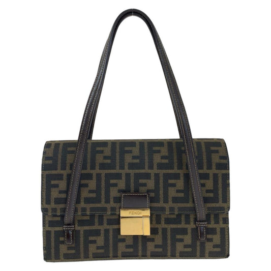 Brown Canvas Fendi Shoulder Bag