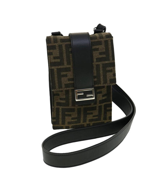 Brown Canvas Fendi Shoulder Bag