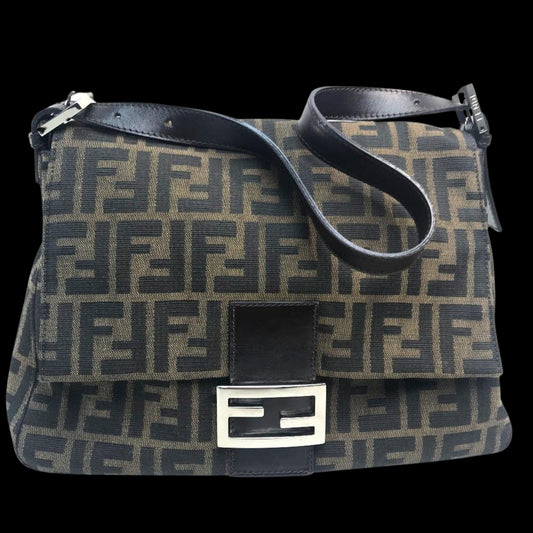 Brown Canvas Fendi Shoulder Bag