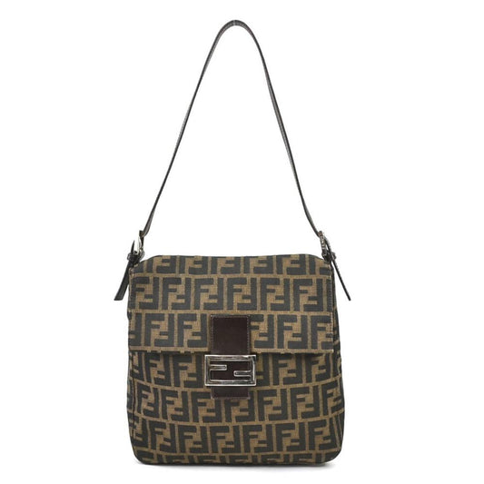 Brown Canvas Fendi Shoulder Bag