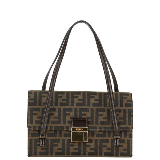 Brown Canvas Fendi Shoulder Bag