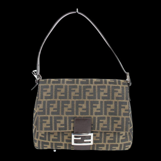 Brown Canvas Fendi Shoulder Bag