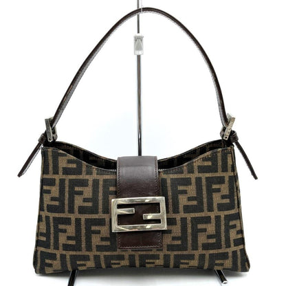 Brown Canvas Fendi Shoulder Bag