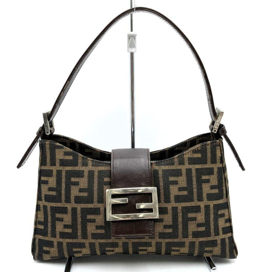 Brown Canvas Fendi Shoulder Bag