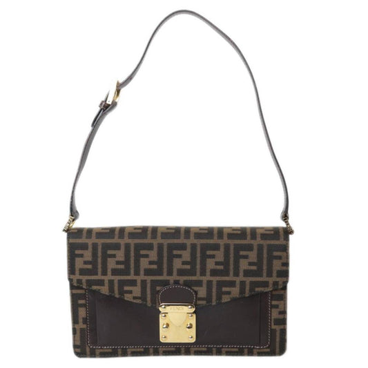 Brown Canvas Fendi Shoulder Bag