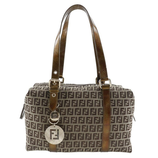 Brown Canvas Fendi Shoulder Bag