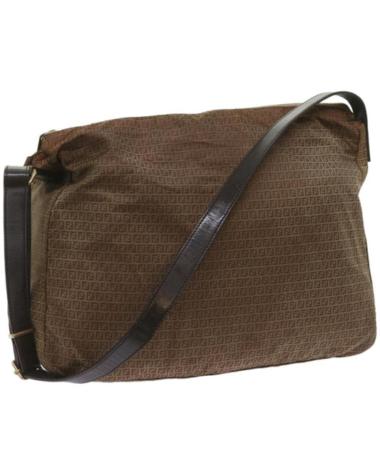 Brown Canvas Fendi Shoulder Bag