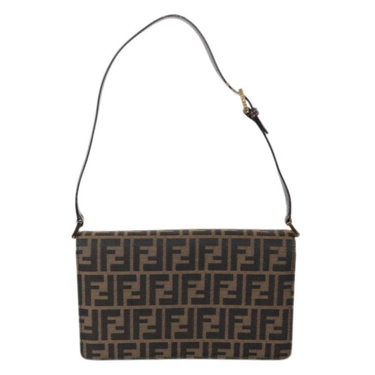 Brown Canvas Fendi Shoulder Bag