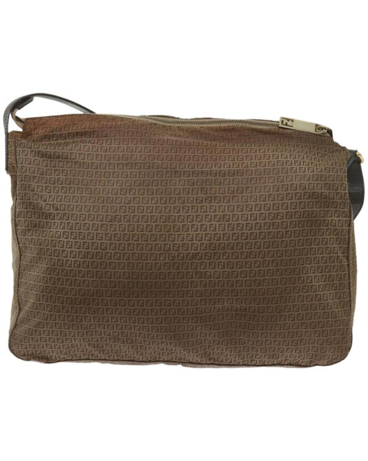 Brown Canvas Fendi Shoulder Bag