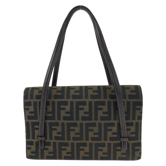Brown Canvas Fendi Shoulder Bag