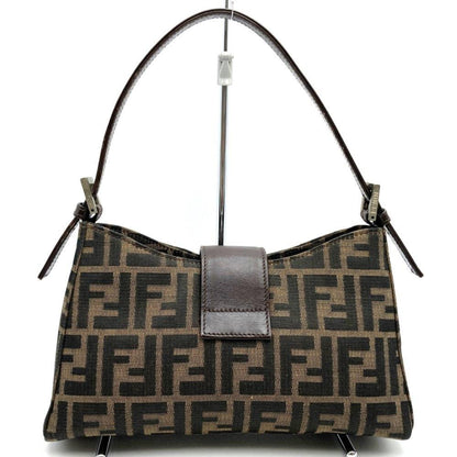 Brown Canvas Fendi Shoulder Bag