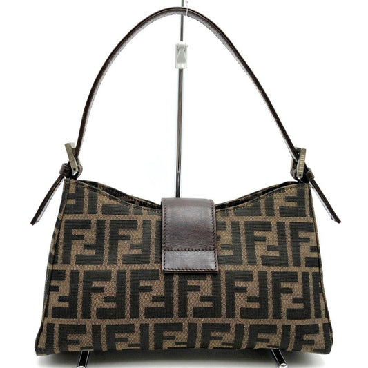 Brown Canvas Fendi Shoulder Bag