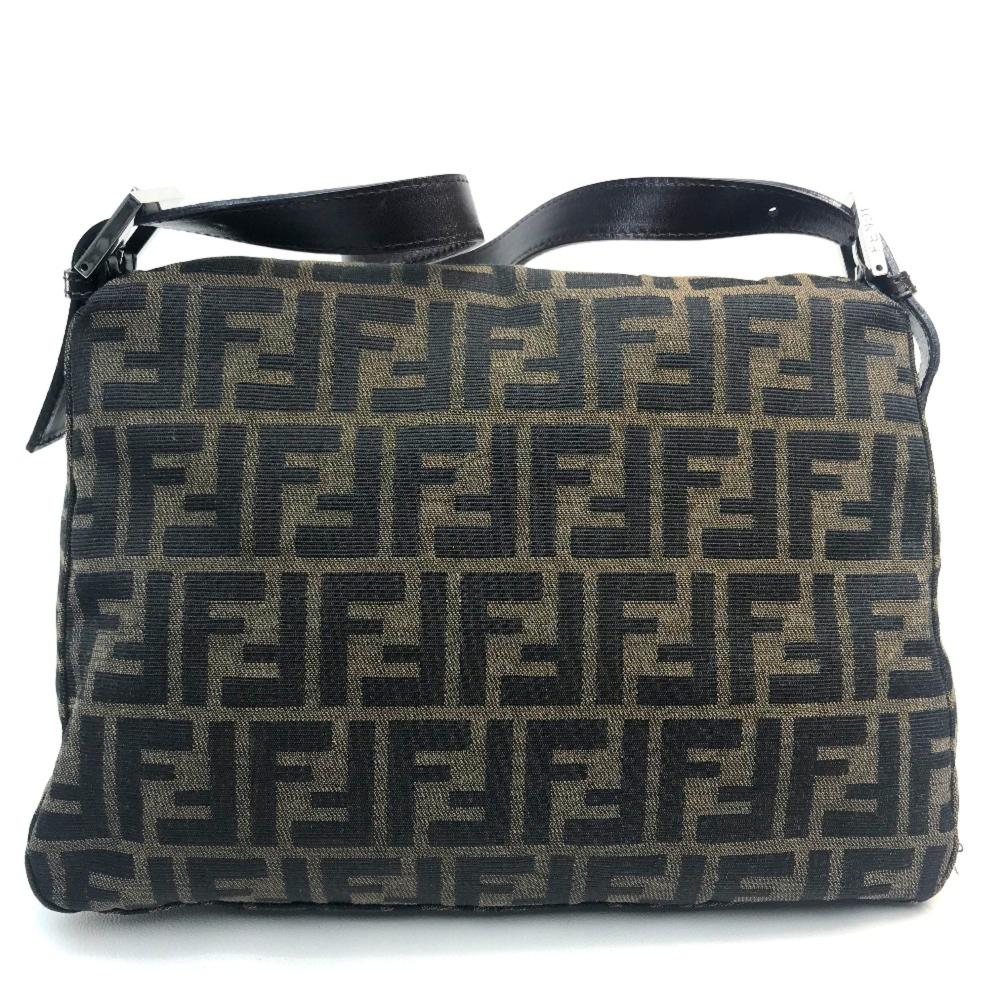 Brown Canvas Fendi Shoulder Bag