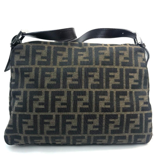 Brown Canvas Fendi Shoulder Bag