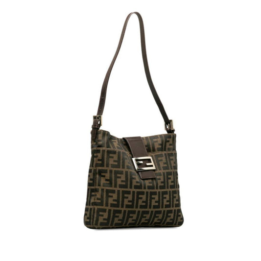 Brown Canvas Fendi Shoulder Bag