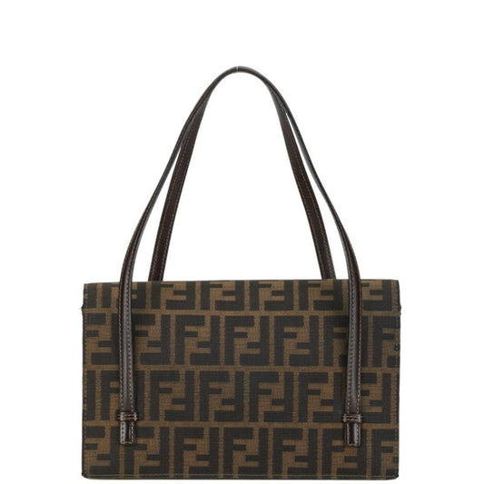 Brown Canvas Fendi Shoulder Bag