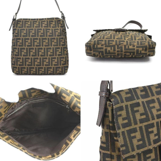 Brown Canvas Fendi Shoulder Bag