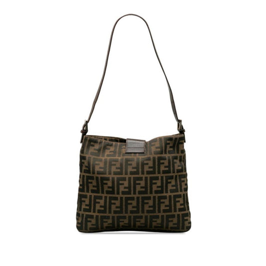 Brown Canvas Fendi Shoulder Bag