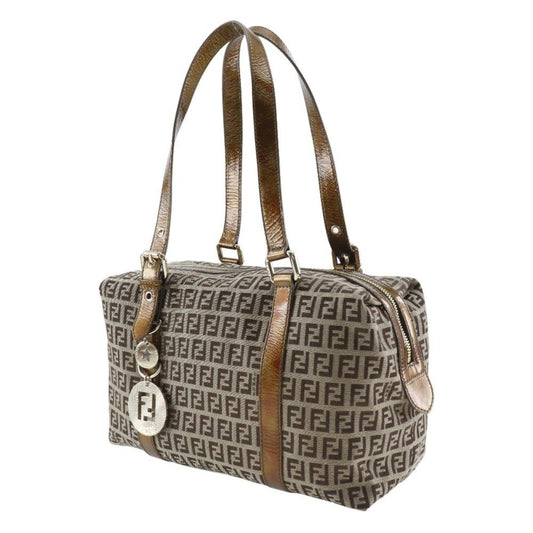 Brown Canvas Fendi Shoulder Bag